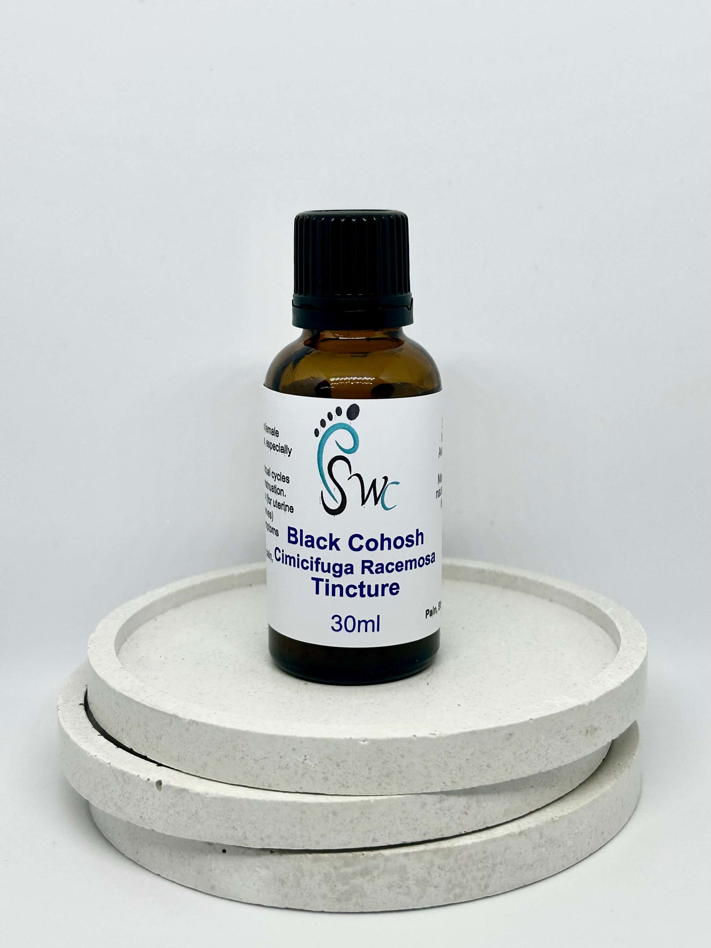 30ml bottle of Black Cohosh Tincture – natural herbal extract for menopause relief, hormonal balance, and women’s health