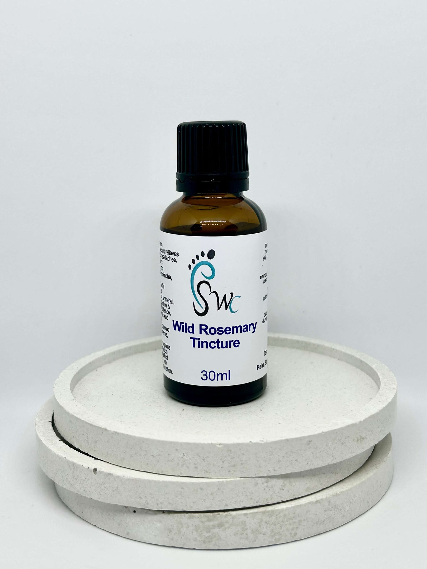 30ml bottle of Wild Rosemary Tincture – herbal extract for circulation, digestion, and immune support