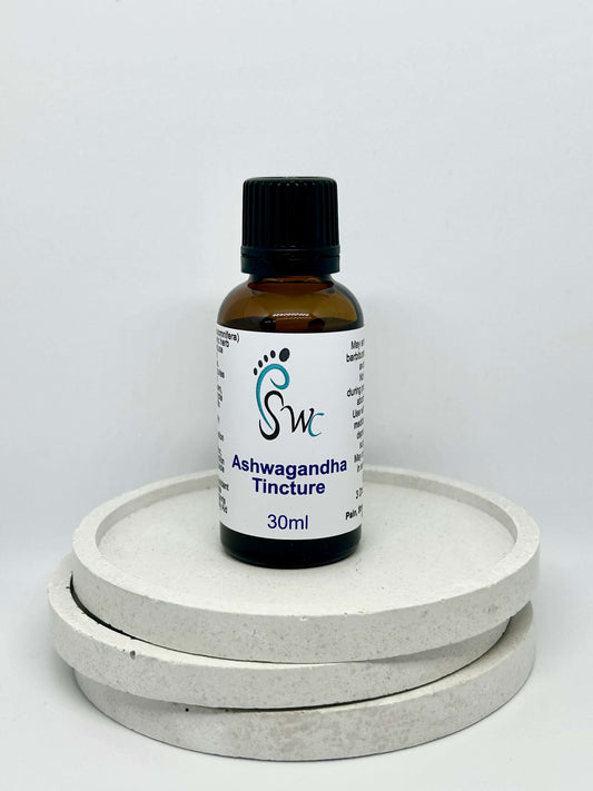 30ml bottle of Ashwagandha Tincture – herbal extract for stress relief, energy boost, and mental clarity