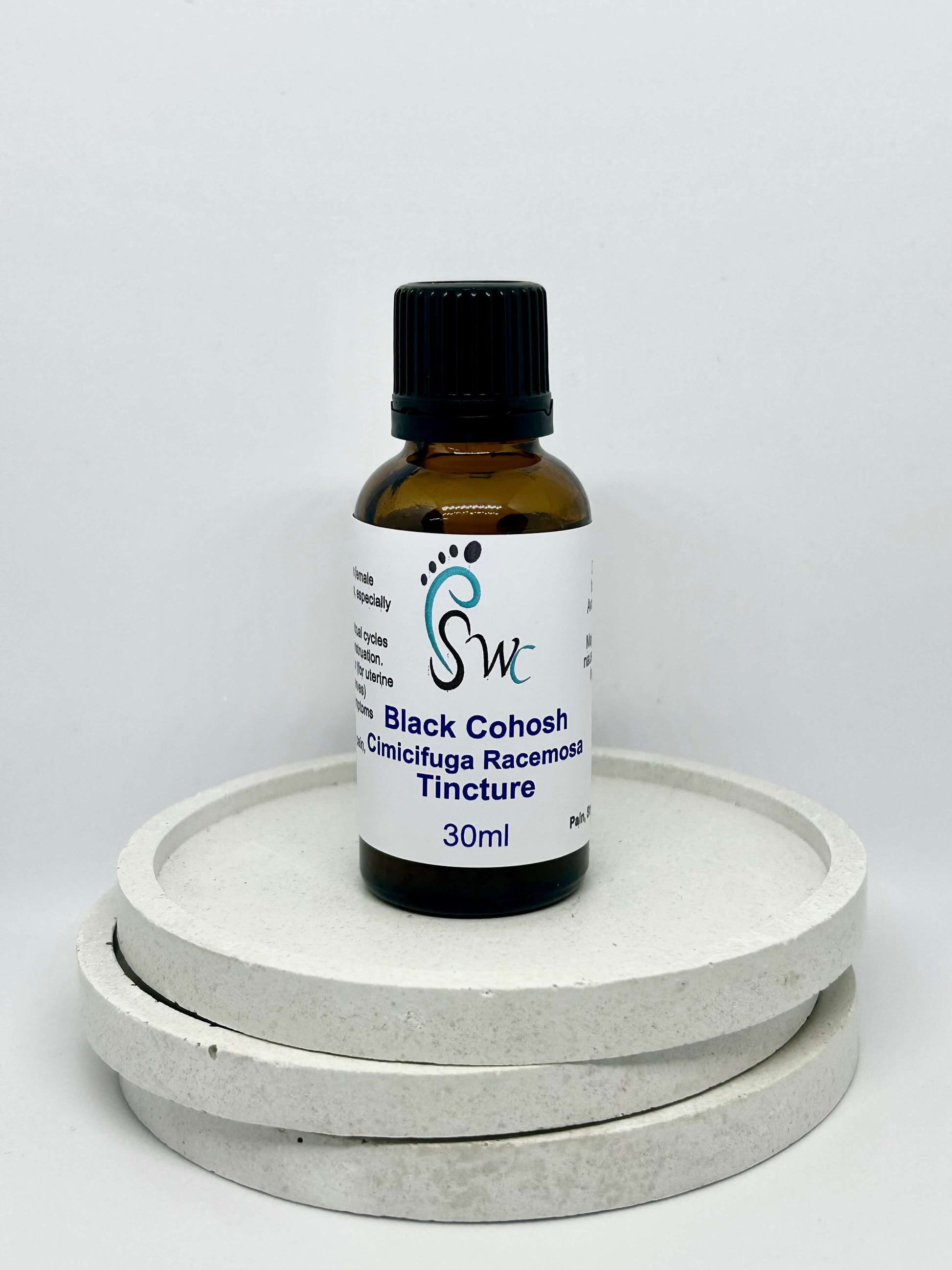 30ml bottle of Black Cohosh Tincture – natural herbal extract for menopause relief, hormonal balance, and women’s health