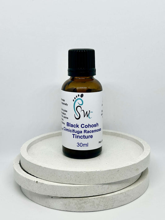 30ml bottle of Black Cohosh Tincture – natural herbal extract for menopause relief, hormonal balance, and women’s health