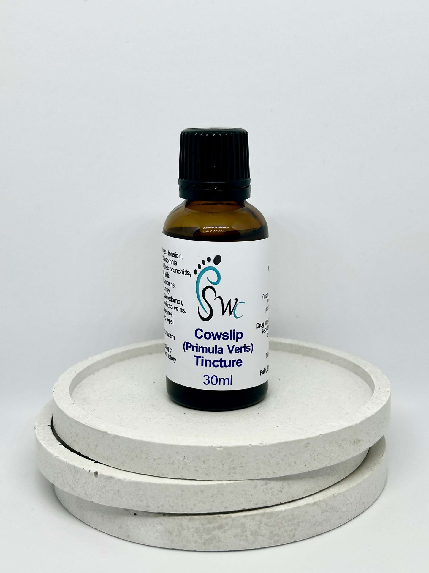 30ml bottle of Cowslip Tincture – natural herbal extract for respiratory health, relaxation, and immune support