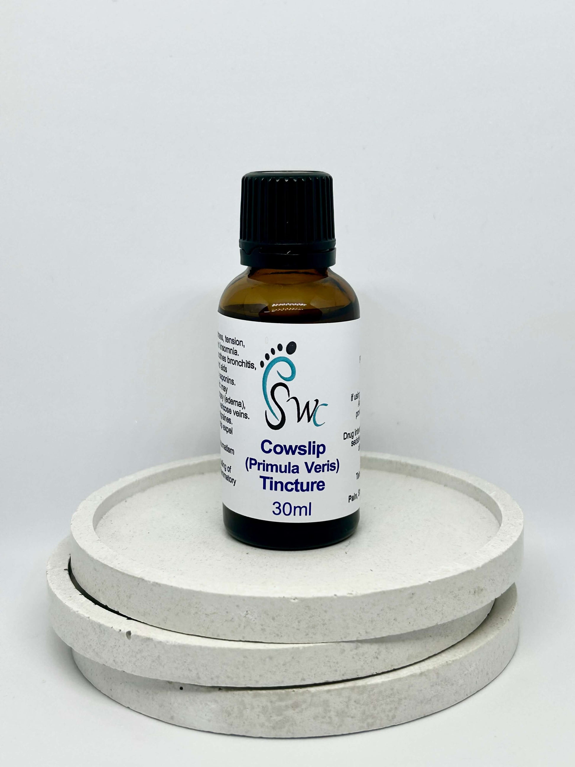 30ml bottle of Cowslip Tincture – natural herbal extract for respiratory health, relaxation, and immune support