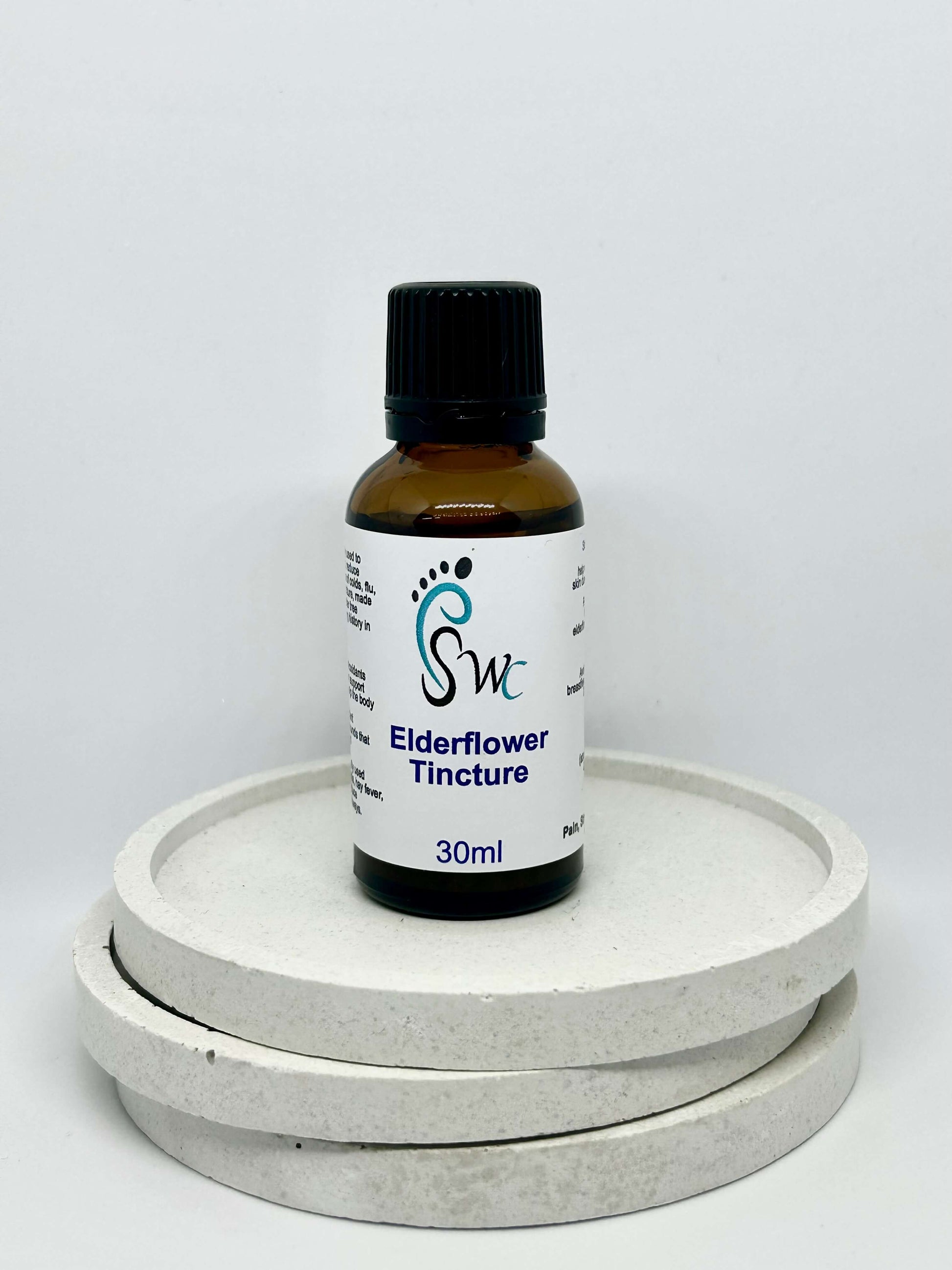 Elderflower Tincture – supports immune health, relieves cold and flu symptoms, and promotes respiratory wellness
