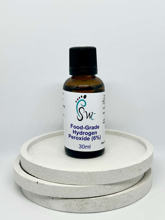 30ml bottle of Food-Grade Hydrogen Peroxide (6%) – natural solution for oral care, wound cleaning, and detoxification