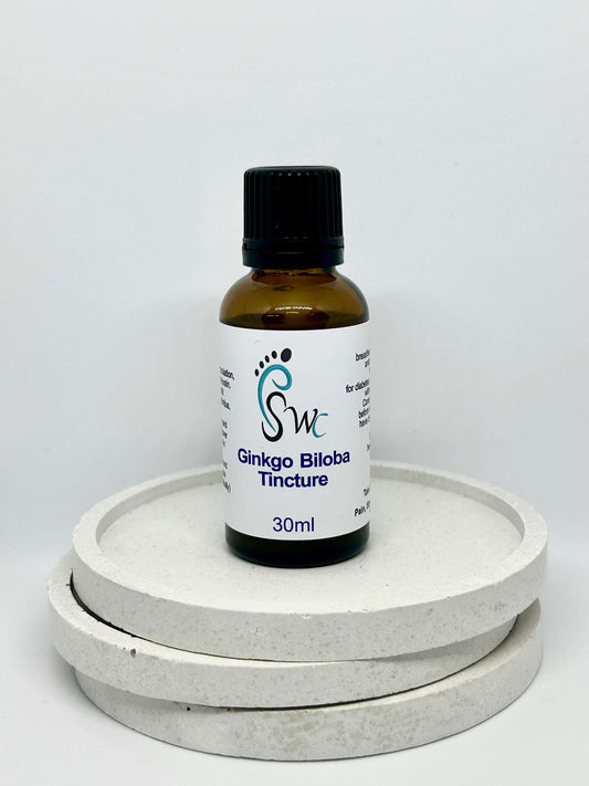 30ml bottle of Ginkgo Biloba Tincture – herbal extract for memory support, circulation, and cognitive health