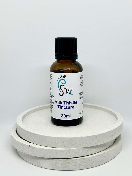 Dropper bottle of milk thistle tincture – natural herbal extract for liver detox, antioxidant support, and digestive health