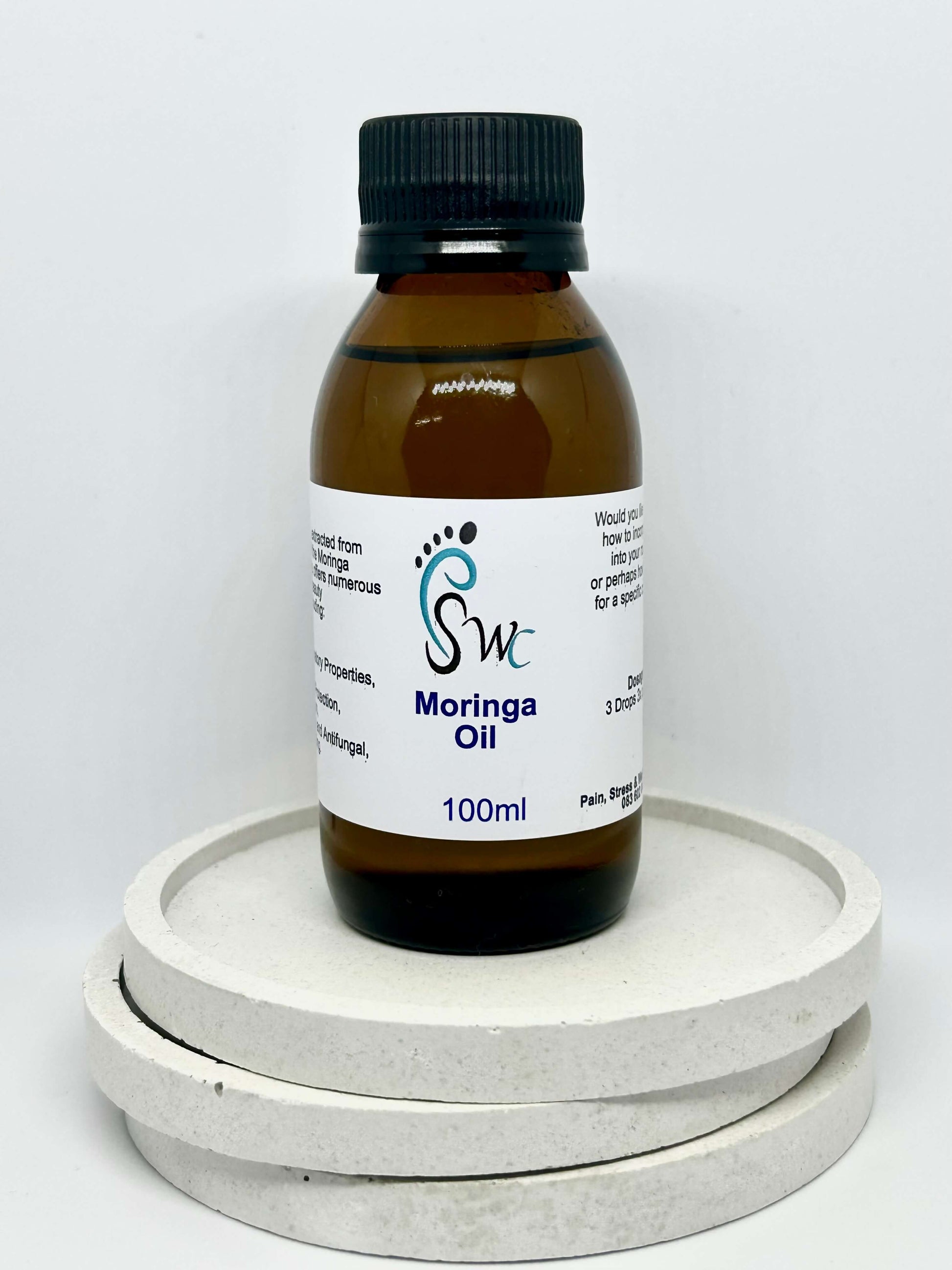 100ml bottle of Moringa Oil – natural cold-pressed oil for skin nourishment, hydration, and anti-aging benefits