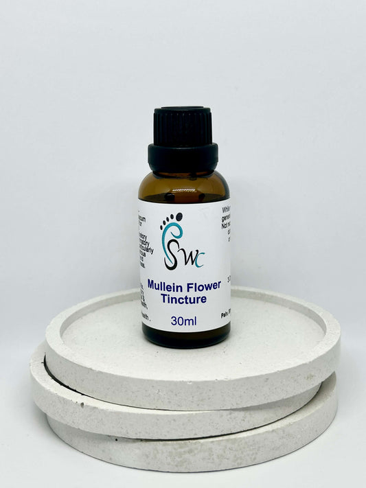 30ml bottle of Mullein Flower Tincture – herbal extract for respiratory health, soothing coughs, and lung support