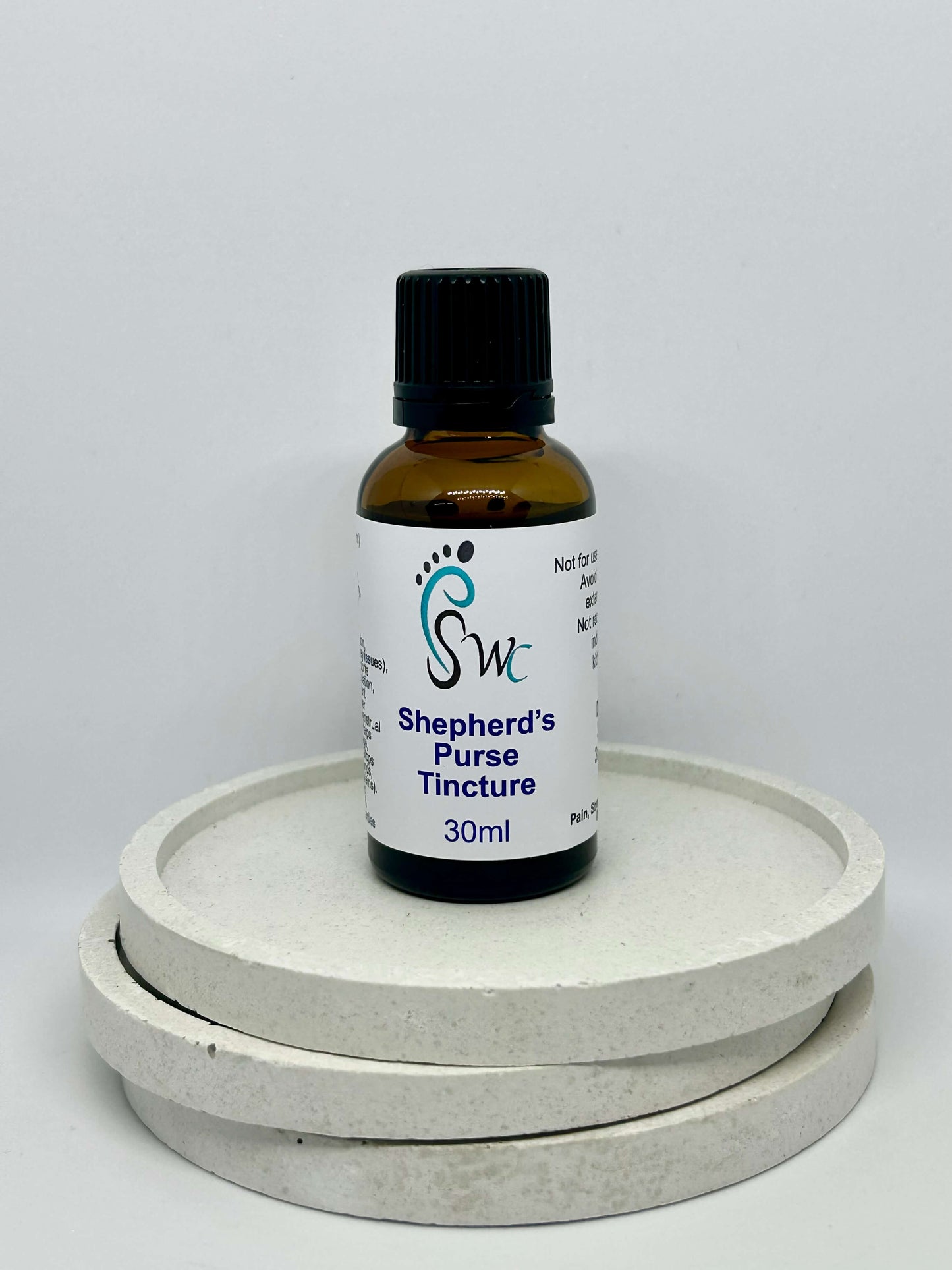 Amber dropper bottle of Shepherd’s Purse tincture – natural herbal remedy for menstrual support, bleeding, and urinary tract health