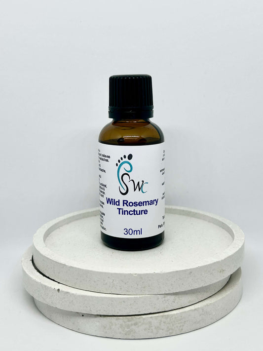 30ml bottle of Wild Rosemary Tincture – herbal extract for circulation, digestion, and immune support